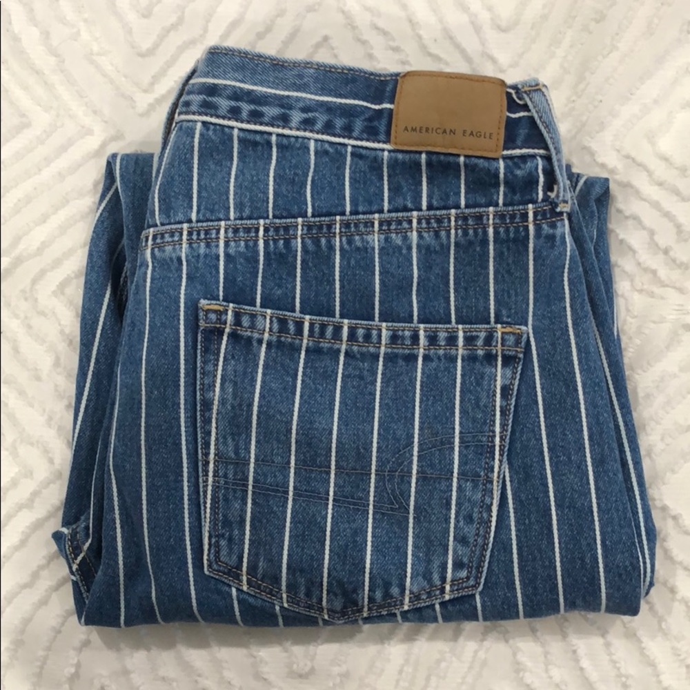 Striped American Eagle Mom Jeans
